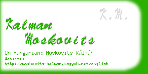 kalman moskovits business card